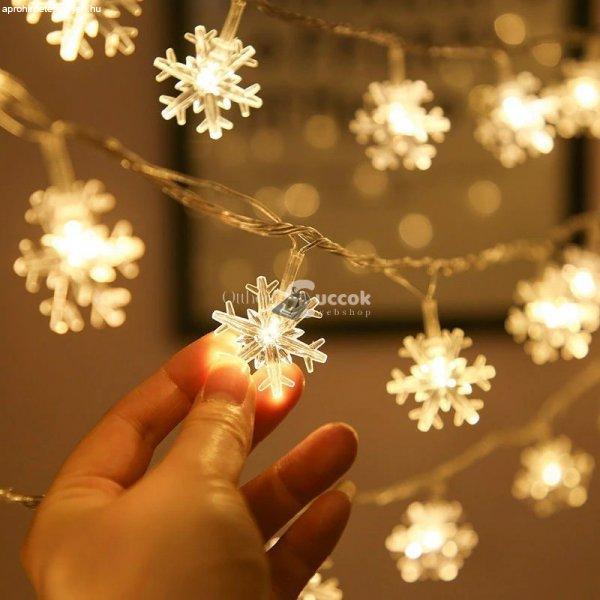 Karácsonyi LED fényfüzér - hópelyhes