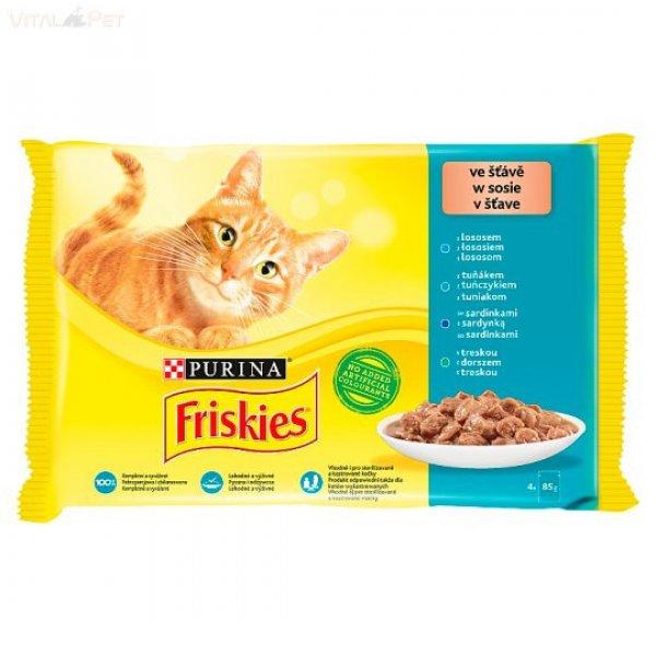 Friskies 12 pack alutasakos macskaeledel (lazac/tonhal/tőkehal/szardínia)
szószos 1020g