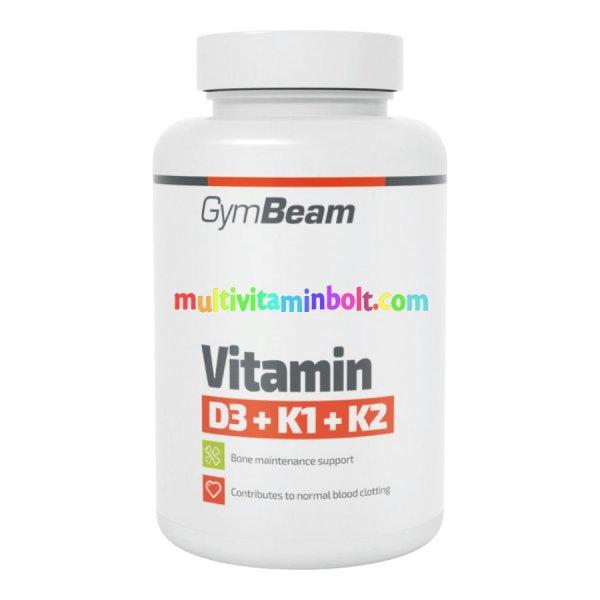D3+K1+K2 vitamin - 60 kapszula - GymBeam