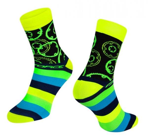 FORCE SPROCKET sportzokni fluo sárga S-M (36-41)