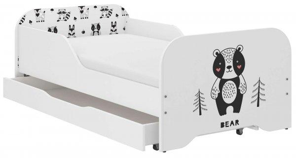 MIKI gyerekágy 160x80cm  ajándék matraccal, ágyneműtartó nélkül - erdei
maci