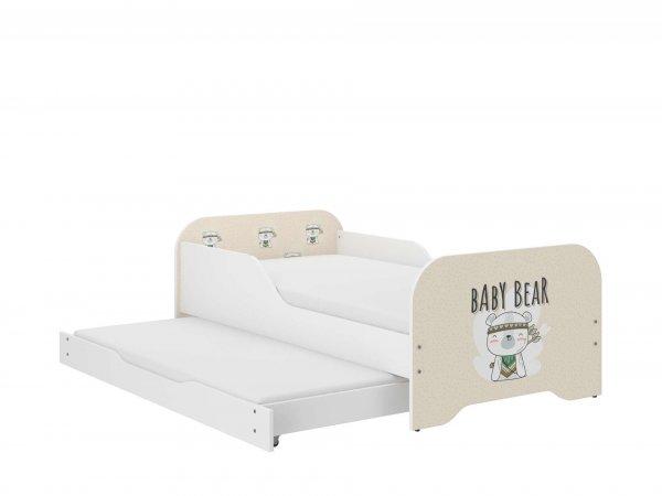 MIKI gyerekágy 160x80cm matraccal és ágyazható ágyneműtartóval benne
140x70 cm matraccal - baby bear 