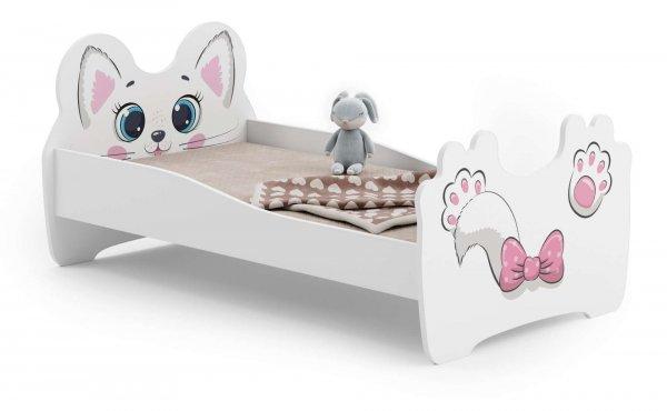 Kobi Animals Ifjúsági ágy - Cica #fehér-rózsaszín - Többféle méretben