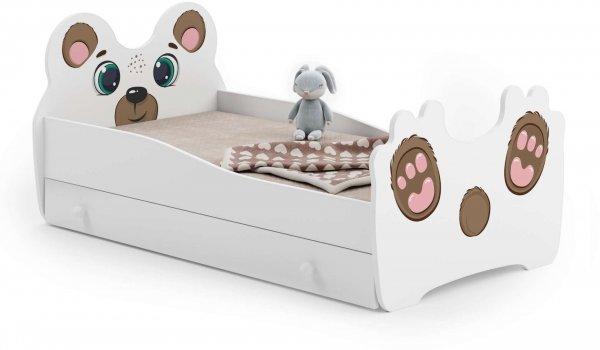 Kobi Animals Ifjúsági ágy ágyneműtartóval - Maci #fehér-barna -
Többféle méretben