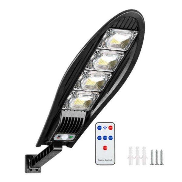 Napelemes LED kültéri mozgásérzékelős fali lámpa távirányítóval - 80W
(W779B) (BBV)