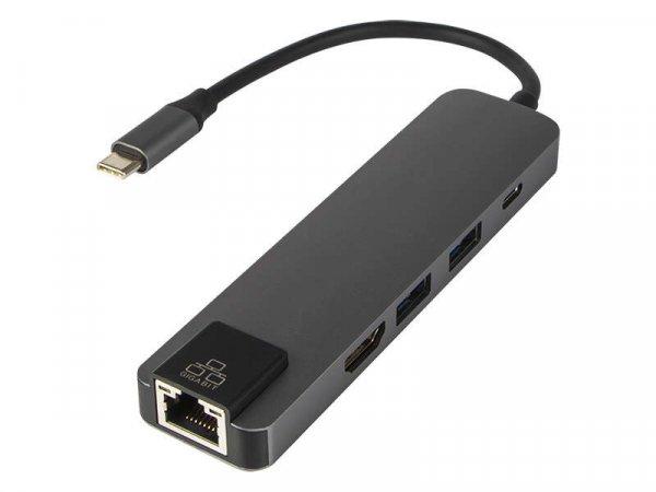 Külső hálózati kártya USB-C csatlakozóval + RJ45, HDMI, USB Type C, 2x USB
3.0