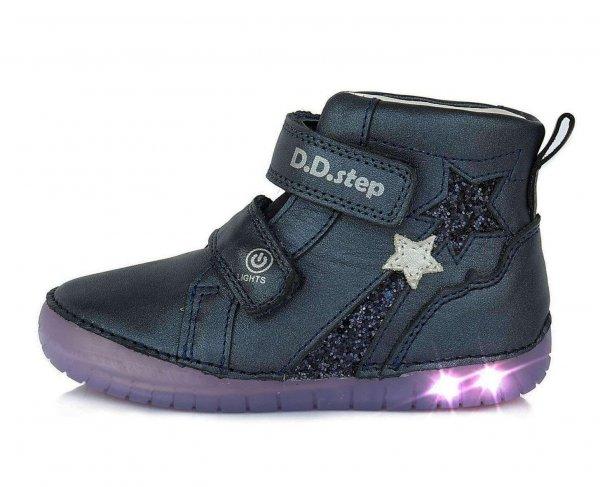 DD Step DD Step Csillagos magasított szárú LED világító bőr cipő 36