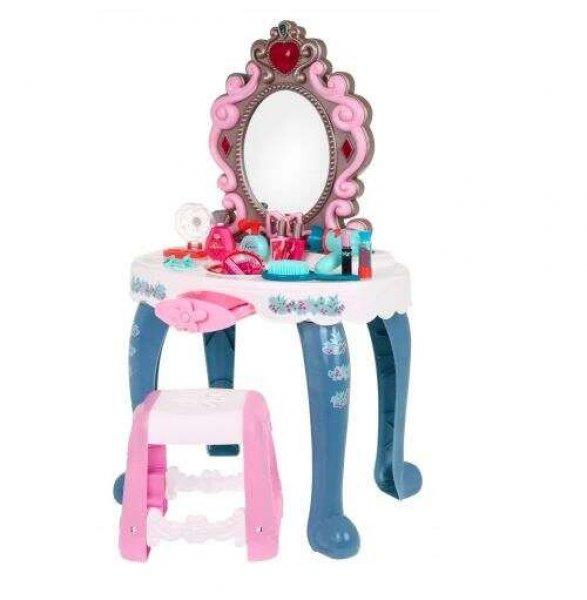 Interaktív fésülködőasztal tükörrel és kis székkel