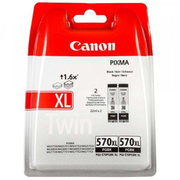 Canon PGI-570PGBK XL Twin tintapatron 2 db Eredeti Nagy (XL) kapacitású Fekete