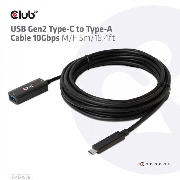CLUB3D CAC-1536 USB kábel 5 M USB4 Gen 3x2 USB C USB A