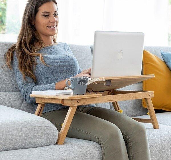 Összecsukható bambusz asztal laptophoz