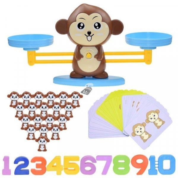 Állatos mérleg játék, matematikai játék - majom