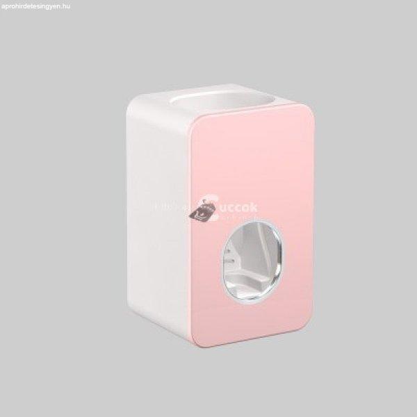 Falra szerelhető automata fogkrémadagoló - - Rózsaszín
