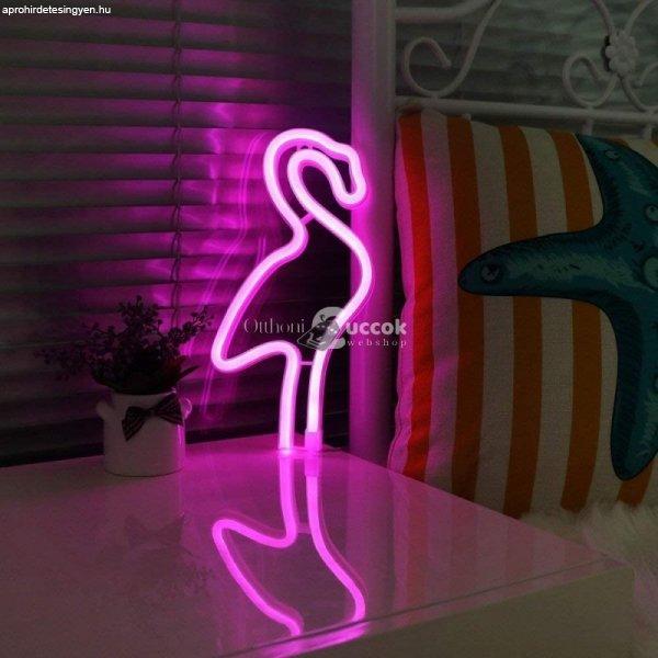 Neon LED fények - Pink Flamingó