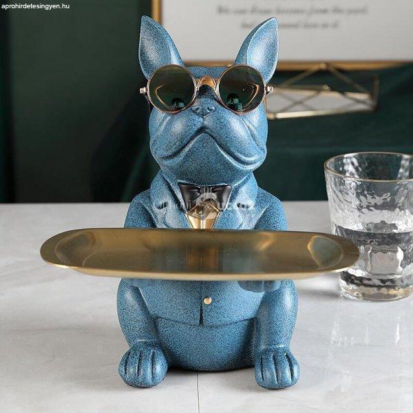 Kutya alakú dekoratív szobor - Kék