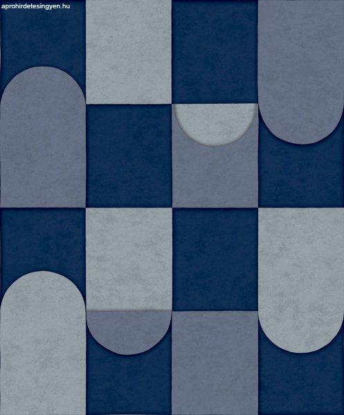 Kék-szürke árnyalatú modern 3D geometria mintás tapéta AF24552