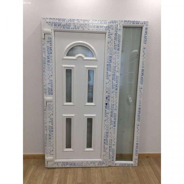Temze műanyag Bejárati ajtó fix oldalvilágítóval 138x208cm #fehér