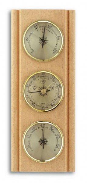 Barométer kombináció hőmérővel és páramérővel, fa hátlapon 20.1002.05