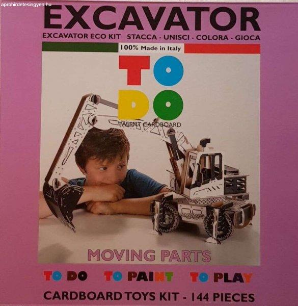 Markoló - Excavator, 144 darabos - Kifestő karton makett, modell építő- és
kreatív szett