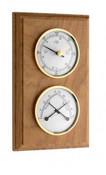 Barométer kombináció hőmérővel és páramérővel fa hátlapon 20.1087.01