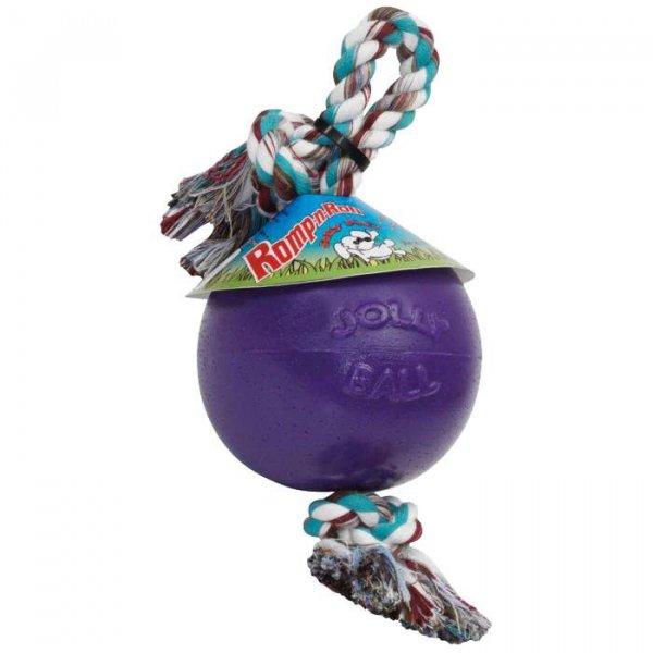 Jolly Pets Romp-n-Roll  labda kötéllel 20 cm lila kutyajáték