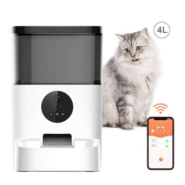 Patpet Automatikus tápadagoló videokamerával kutyának és macskának