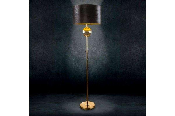 Kaja 02 állólámpa bársony búrával Fekete/arany 43x157 cm