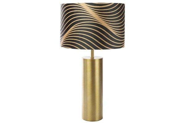 Victoria3 asztali lámpa bársony búrával Fekete/arany 40x74 cm