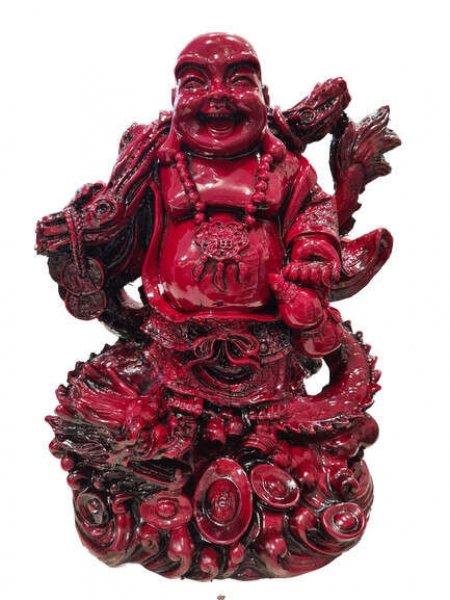 Budha szobor bordó mügyanta 39cm