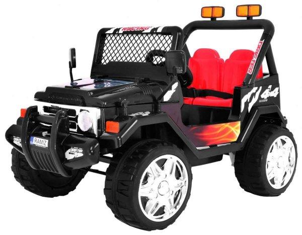 Erős Jeep típusú elektromos kisautó - fekete színben