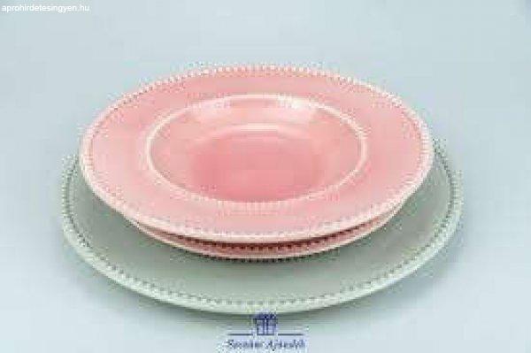 Luxe kerámia étkészlet 18db rózsaszín