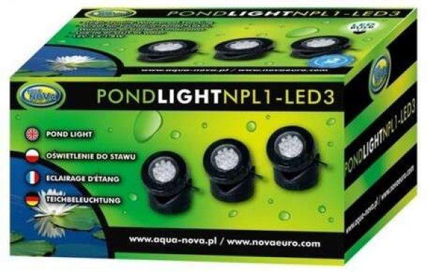 Aqua Nova NPL1-LED3 kerti tó világítás (36 db kis LED, cserélhető színes
lencsék | 3 x 1.6 w)