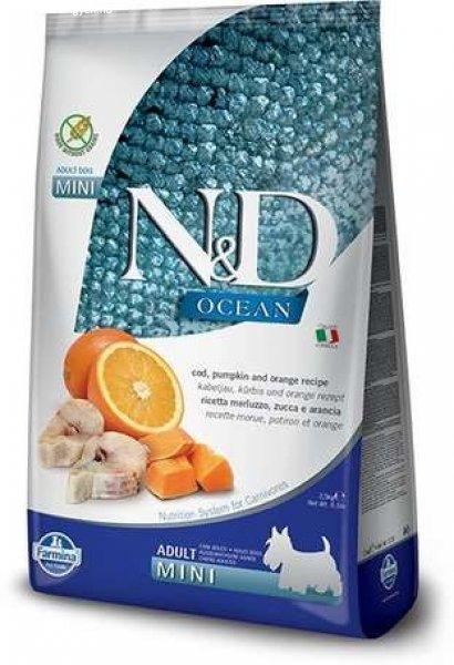 N&D Dog Grain Free Adult Mini sütőtök, tőkehal & narancs (2 x 7 kg) 14 kg