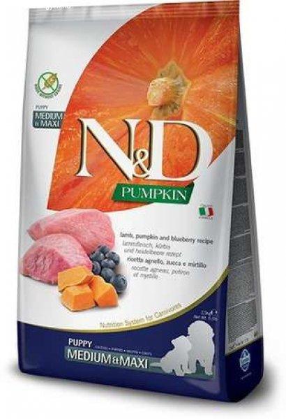 N&D Dog Grain Free Puppy Medium/Maxi sütőtök, bárány & áfonya 12 kg