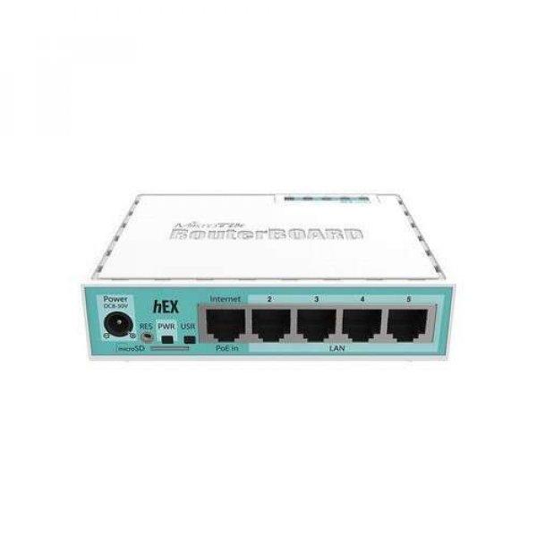 Mikrotik RB750GR3 vezetékes router Gigabit Ethernet Türkizkék, Fehér
