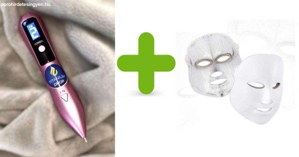 Kozmetikai folt eltávolító plazma toll arckezelésekhez + Fényterápiás LED
arcmaszk az ápolt bőrért  