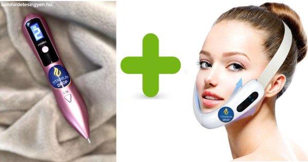 Kozmetikai folt eltávolító plazma toll arckezelésekhez + EMS mikroáramú
arcmasszírózó LED terápiával 