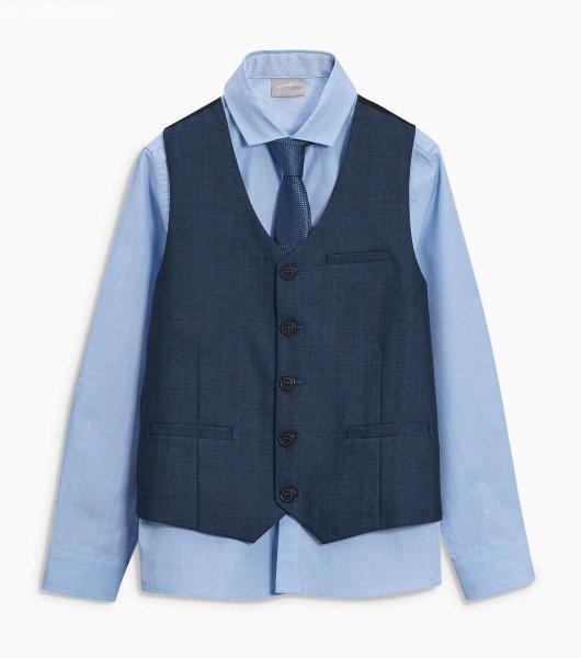 next mellény, ing és nyakkendő szett kék 4-5 év (110 cm)