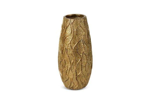 Kiara dekoratív váza domború mintával Arany 12x12x24 cm