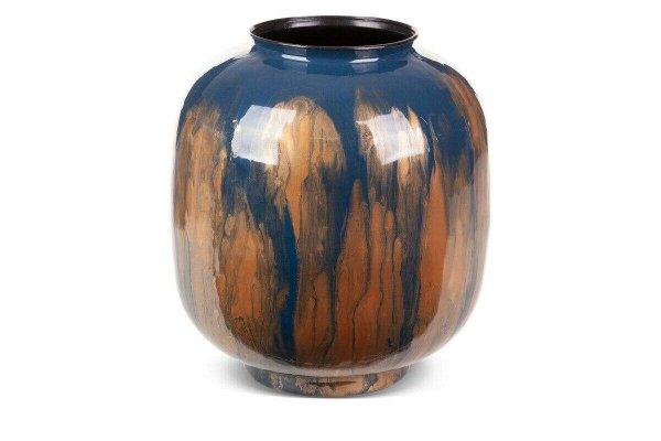 Kaja dekoratív fém váza Kék/arany 30x30x34 cm