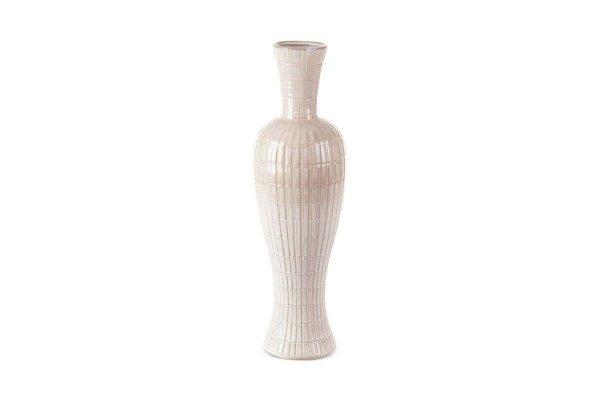 Edna kerámia nagy váza Krémszín 17x17x56 cm