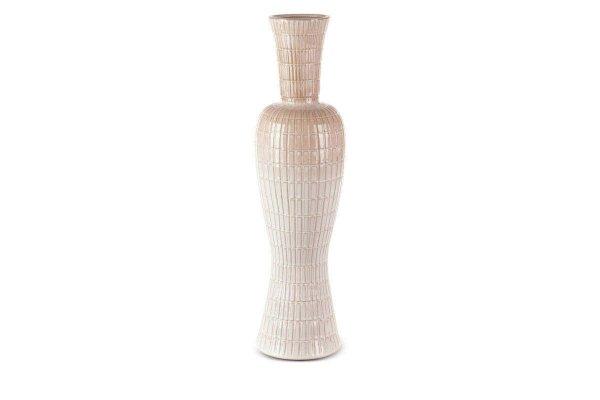 Edna kerámia magas váza Krémszín 19x19x71 cm