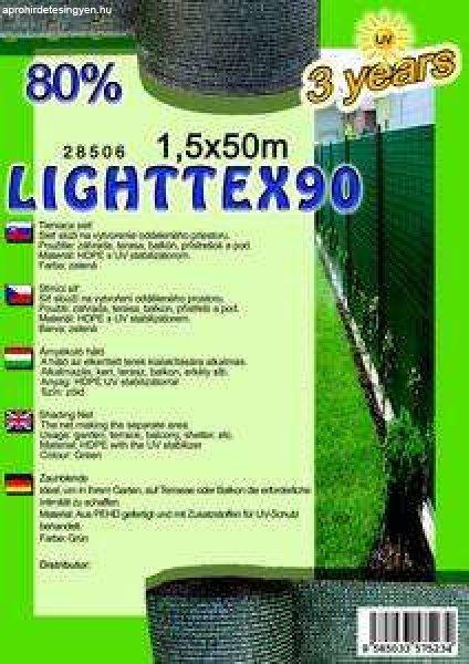 Árnyékoló háló Lighttex 1.5x50m zöld 80% 28506
