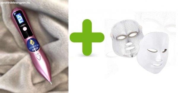 Kozmetikai folt eltávolító plazma toll arckezelésekhez + LED-es arcmaszk az
ápolt bőrért 