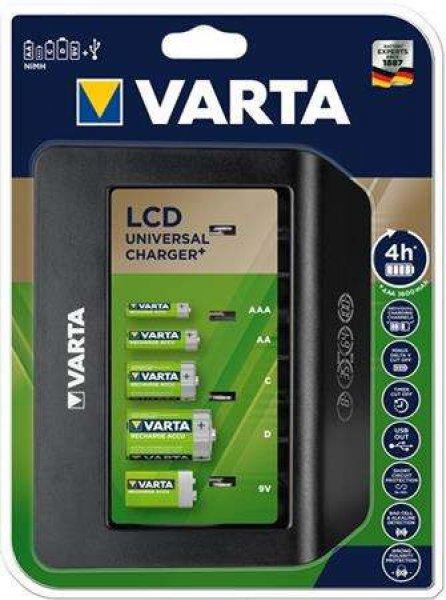 VARTA Elemtöltő, univerzális AA/AAA/C/D/9V, LCD kijelző, VARTA 