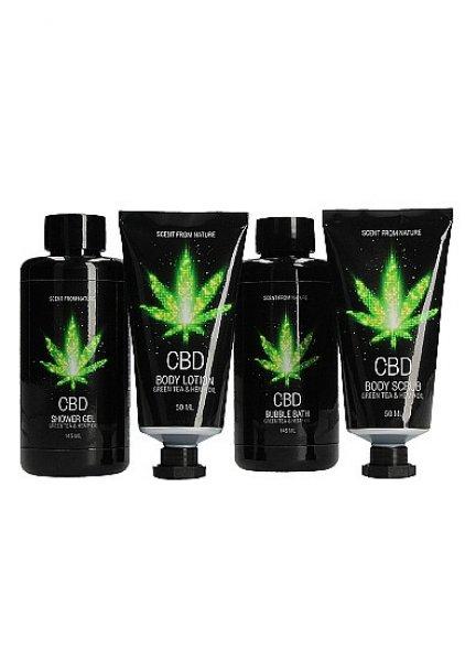 CBD - Bath and Shower - Luxe Gift set - Green Tea Hemp Oil készlet