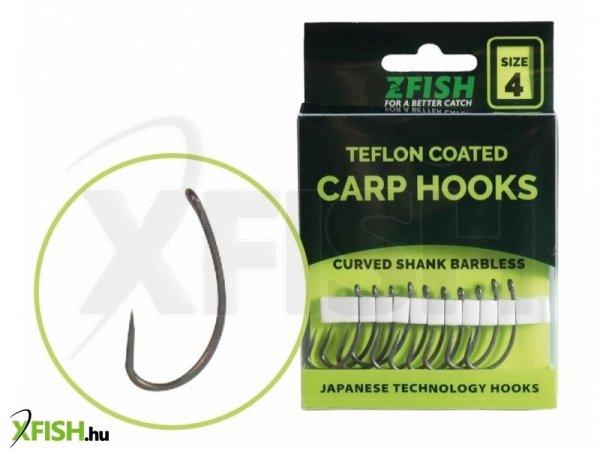 Zfish Teflon Hooks Curved Shank Barbless Pontyozó Szakáll nélküli horog
méret 6 10 db/csomag