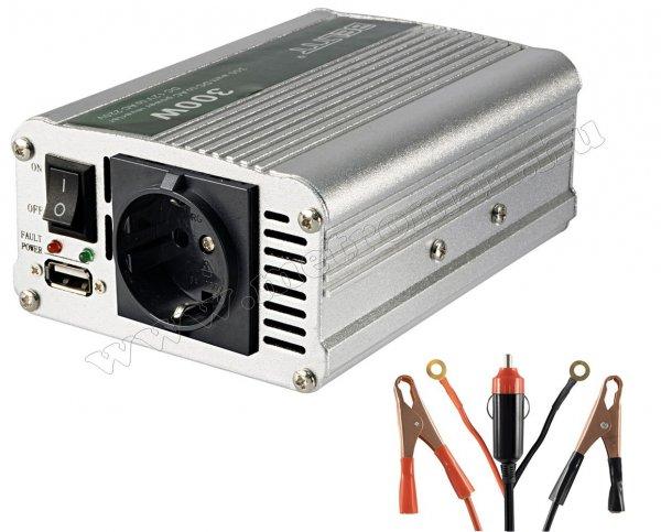 Feszültségátalakító, inverter, 12/230V 300/600 Watt, SAI 600 USB