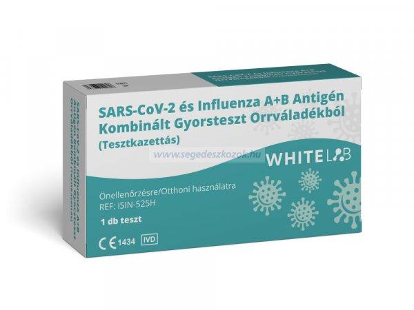 WHITELAB SARS-CoV-2 és Influenza A+B Antigén Kombinált Gyorsteszt
Orrváladékból (Tesztkazettás) 1db 