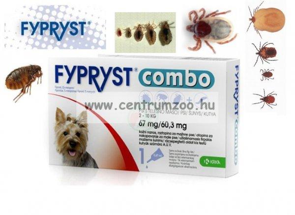 Fypryst Combo Small Spot On 2-10kg 0,67ml 67mg ampulla kullancs és bolha elleni
csepp Kutyáknak